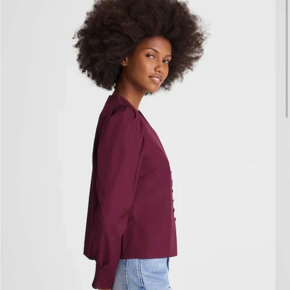 V-Neck Button-Front Top